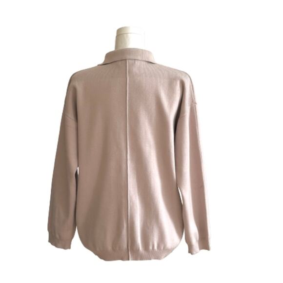 Suprelook Taupe Knit Button Front Long Sleeve Cardigan Sweater Shacket Small NEW - Picture 6 of 13